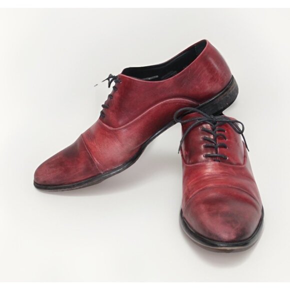 Paul Evans US 9.5 Italian Burgundy Oxblood Leather Cap Toe Dress Oxford Shoes main image 7